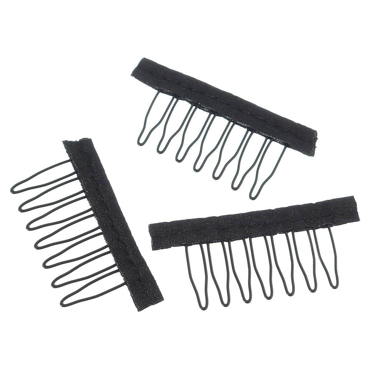 30pcs Black Wire Wig Combs Plastic Clips Convenient For Hair Full Lace Wigs Cap Accessories Styling Tools Aqua