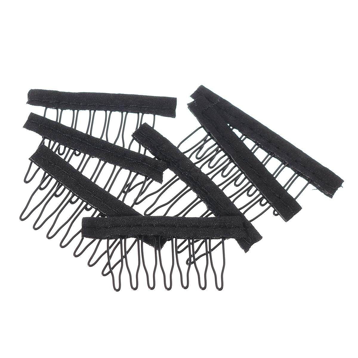 30pcs Black Wire Wig Combs Plastic Clips Convenient For Hair Full Lace Wigs Cap Accessories Styling Tools Aqua