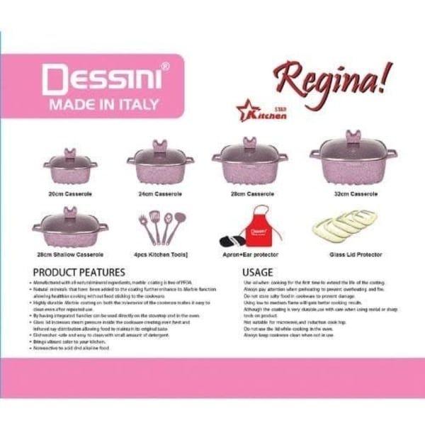 22 Pieces Non Stick Cookware -multicolour