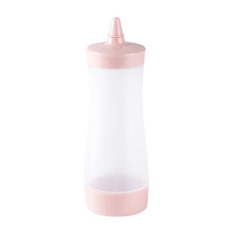 (Pink)Condiment Squeeze Bottle Sauces Dispenser Kitchen