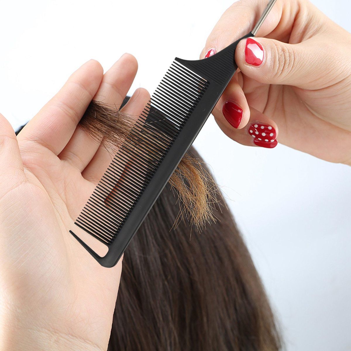 1pcs Hot Fashion Black Fine-tooth Comb Plastic and metal