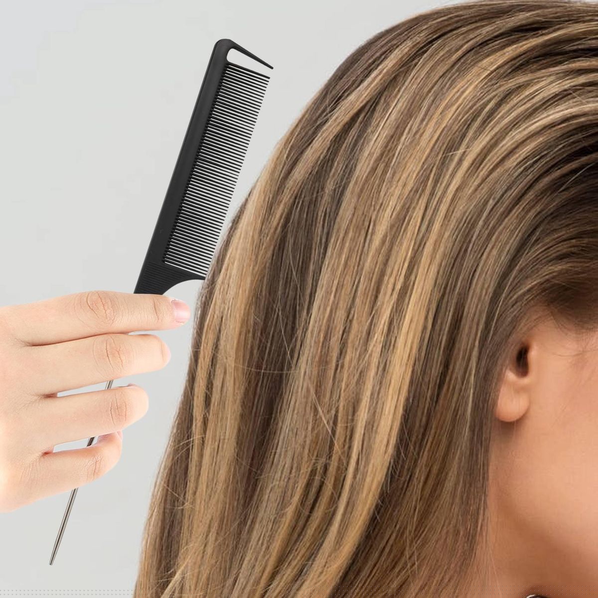1pcs Hot Fashion Black Fine-tooth Comb Plastic and metal