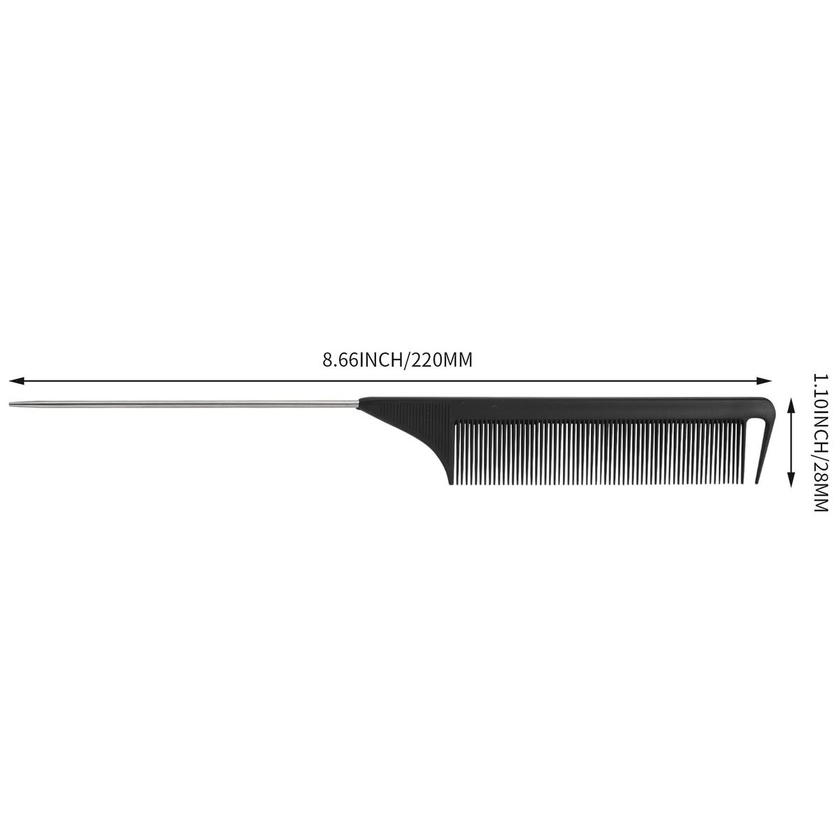 1pcs Hot Fashion Black Fine-tooth Comb Plastic and metal