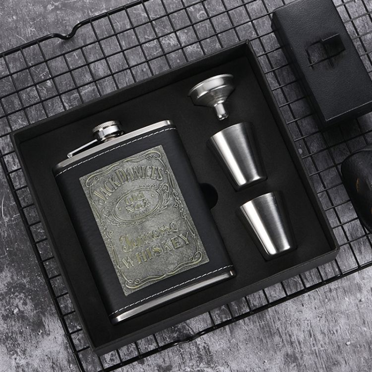 Hip Flask Set 8OZ New Jack Patch Core