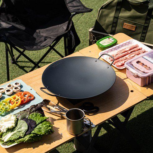 IH Round Griddle 3T 39cm Household Cast Iron Steel Pan For