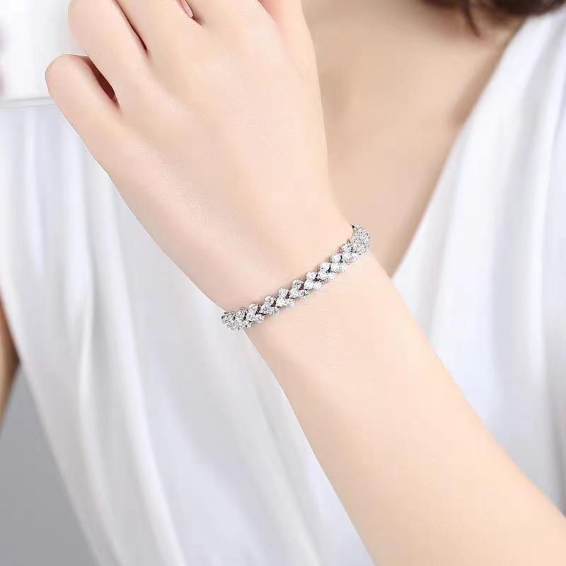 1PC Roman Style Ladies Crystal Diamond Bracelet Gift Rose gold