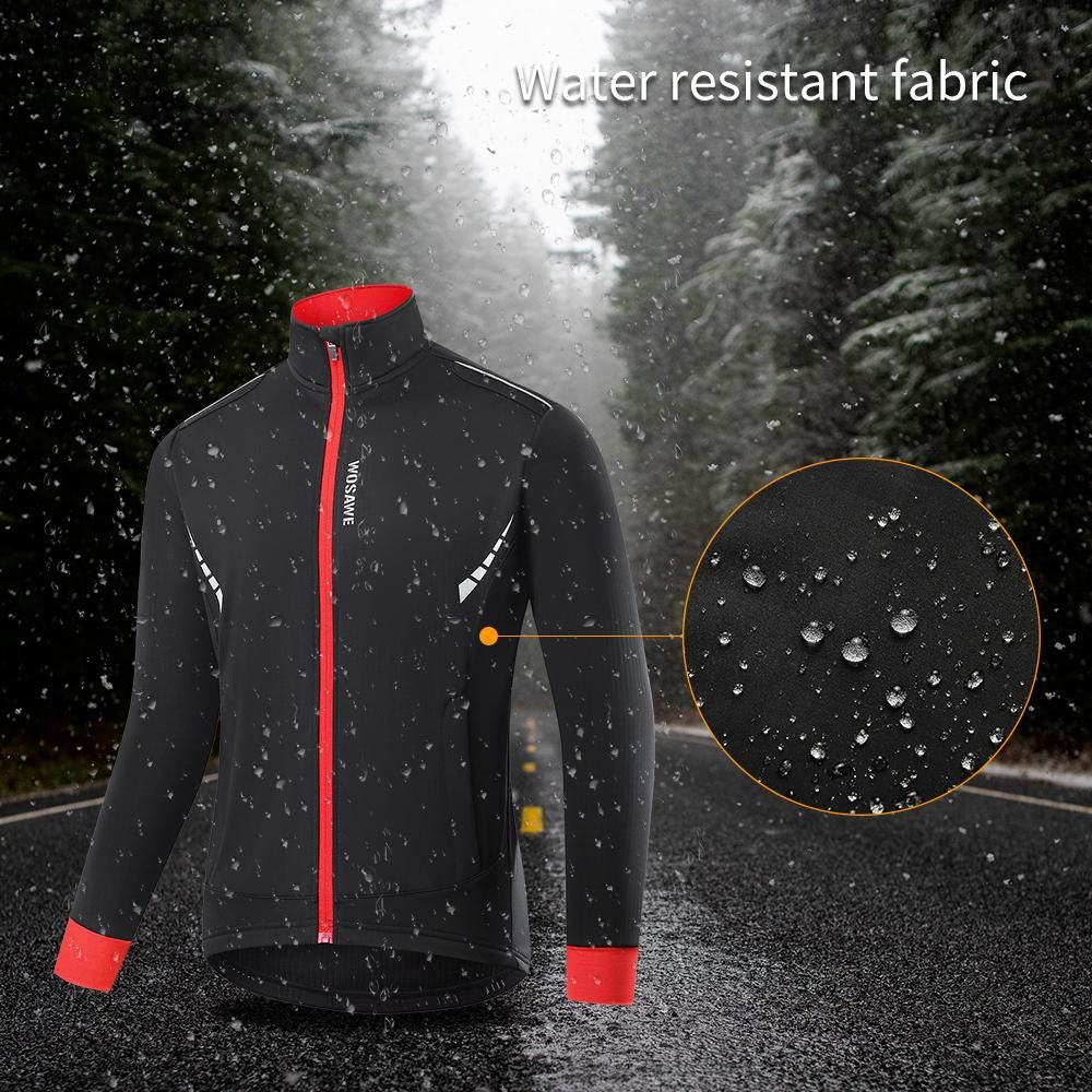 Men Winter Cycling Jacket Windproof Thermal Fleece Bike Jacket for Mountain Biking Running Skiing Hiking