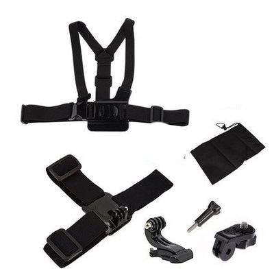 For GoPro Xiaomi Yi 4K Accessories Hero 10/9/8/7/6/5/4 Session Chest Strap Head Strap Set Shoulder Strap For SJCAM Go Pro-set For Yi