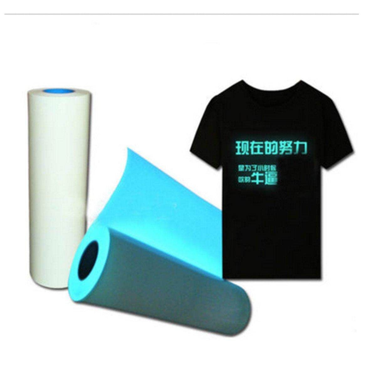 45'' X 20'' Glow In The Dark T-shirt Heat Transfer Vinyl Garment Film Luminous Blue (blue)