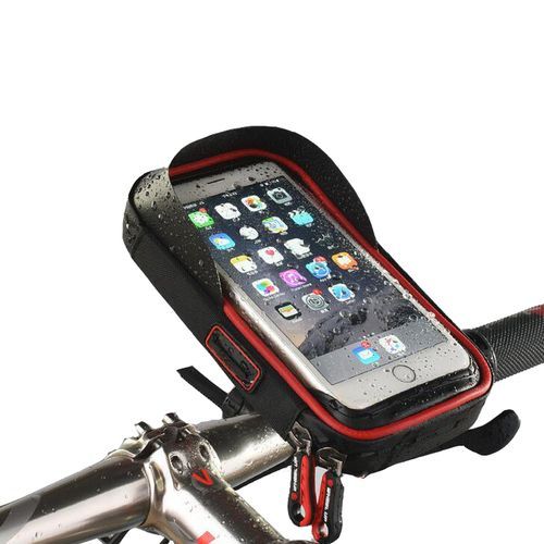 Touch Screen TPU Waterproof Cycling Bike Bicycle Bag For MTB Mountain Road Bike Cycling Mobile Phone Holder Bag Case(#Red)