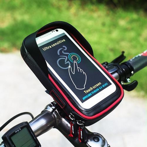 Touch Screen TPU Waterproof Cycling Bike Bicycle Bag For MTB Mountain Road Bike Cycling Mobile Phone Holder Bag Case(#Red)