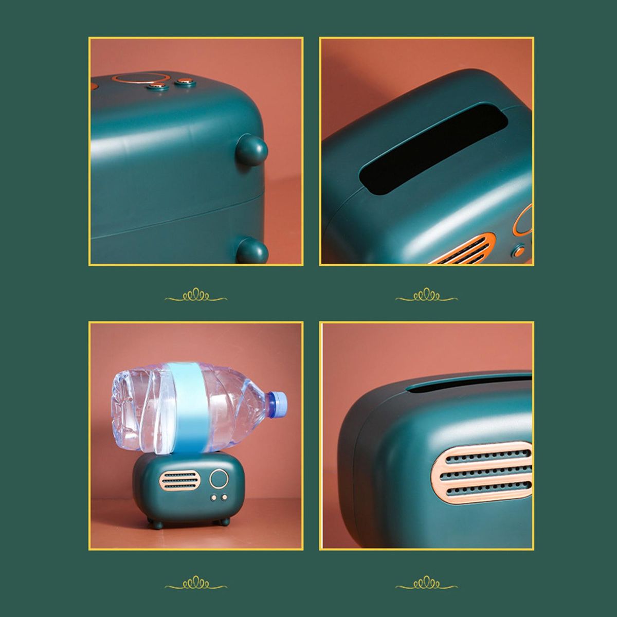 Set Of 2 Retro Radio Tissue Box Paper Dispenser Napkin