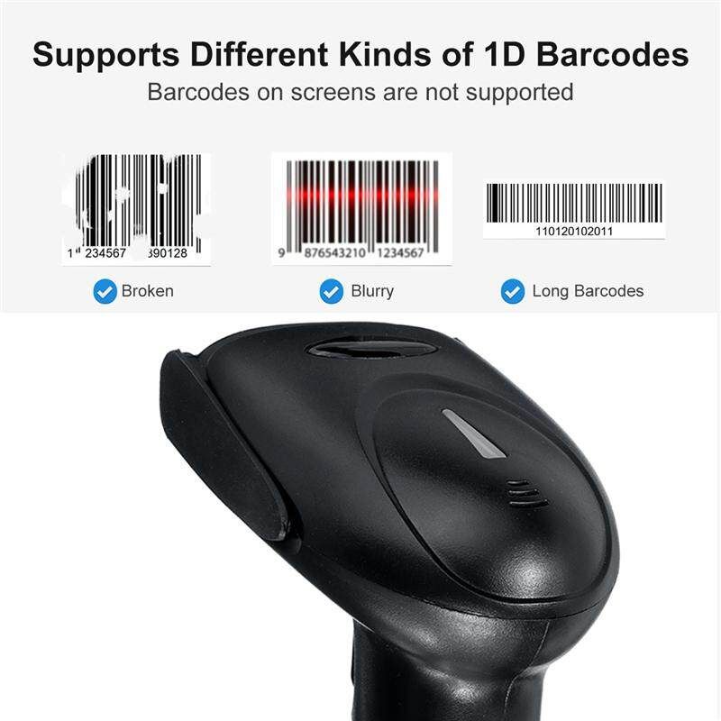 Portable 1D Barcode Scanner Automatic Bar Handheld USB Reader Laser Wired Scan POS With Scanning Bracket For Supermarket
