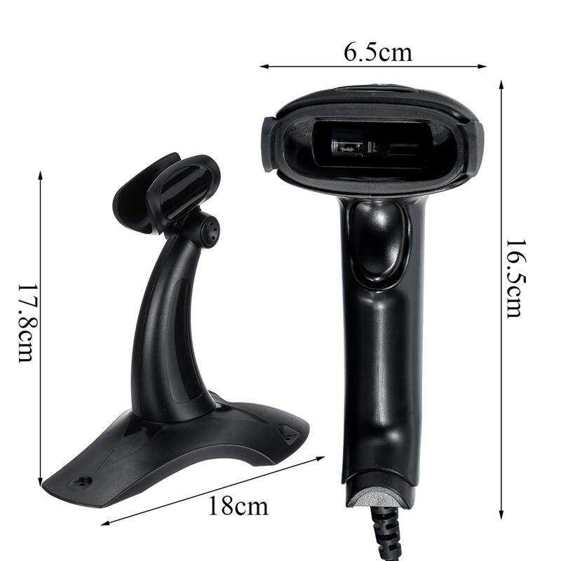 Portable 1D Barcode Scanner Automatic Bar Handheld USB Reader Laser Wired Scan POS With Scanning Bracket For Supermarket