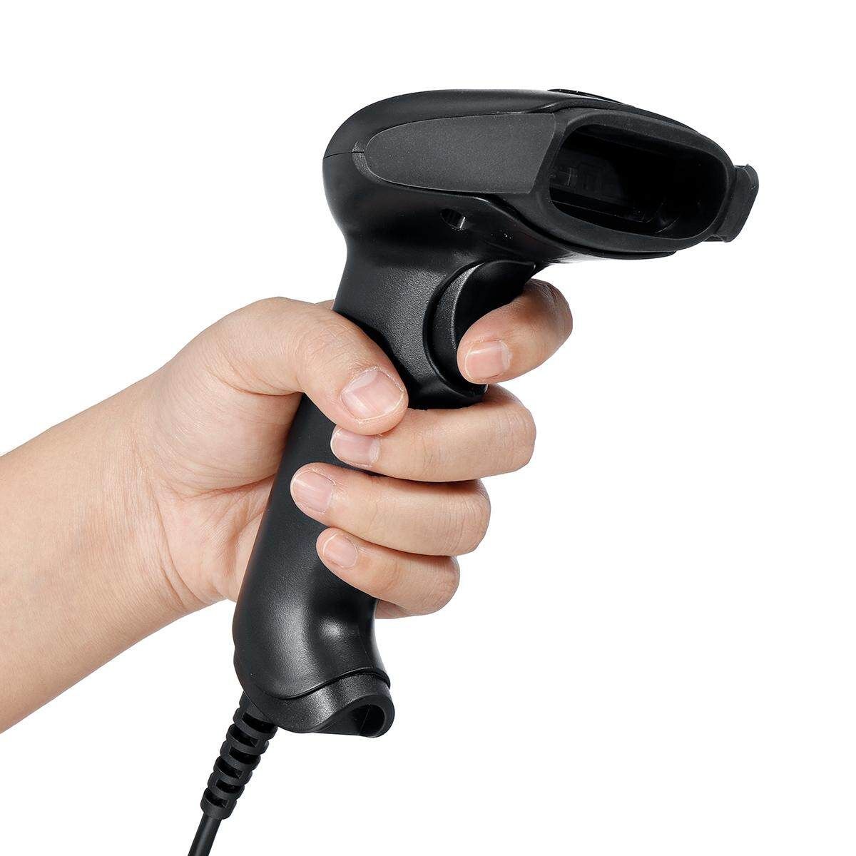 Portable 1D Barcode Scanner Automatic Bar Handheld USB Reader Laser Wired Scan POS With Scanning Bracket For Supermarket