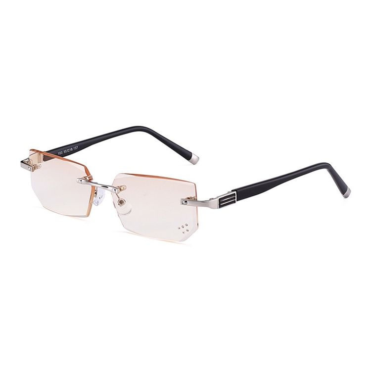 Men Anti Blue-ray Rimless Presbyopic Glasses, +2.50D