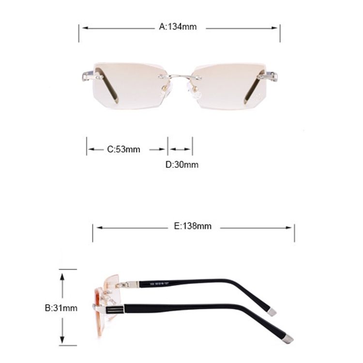 Men Anti Blue-ray Rimless Presbyopic Glasses, +2.50D