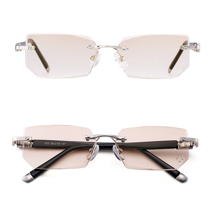 Men Anti Blue-ray Rimless Presbyopic Glasses, +2.50D