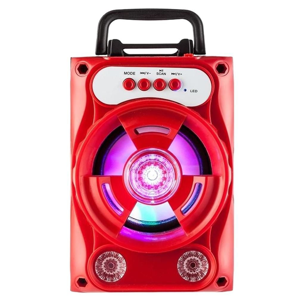 Wireless Bluetooth Speaker MP3 Subwoofer FM Io Colorful Lights Red