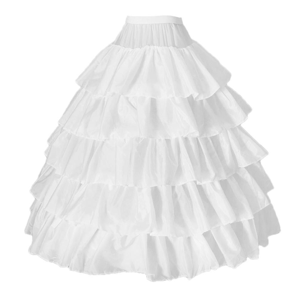 Women Girls Dress 4-Hoop Crinoline Petticoat Children Gown Underskirt