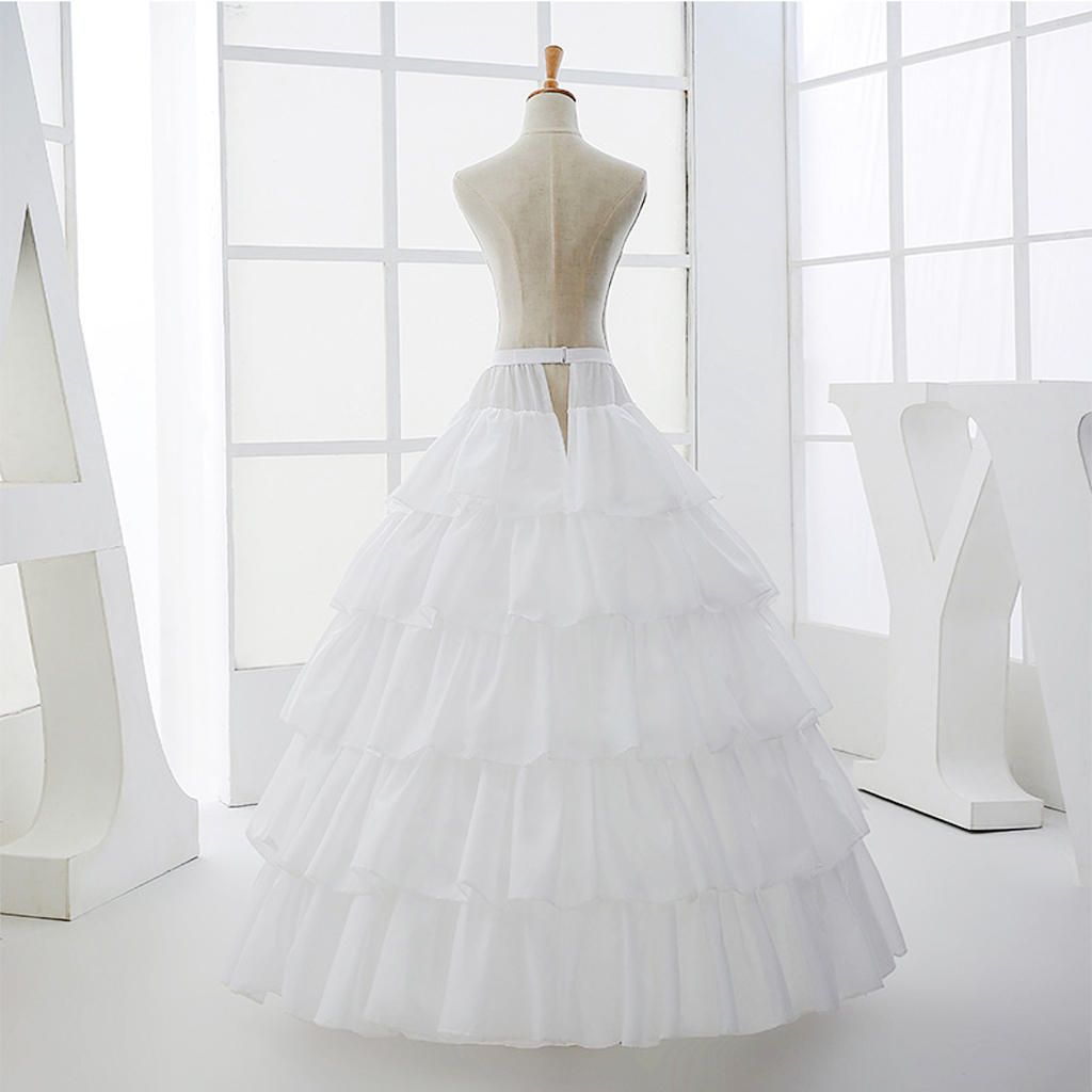 Women Girls Dress 4-Hoop Crinoline Petticoat Children Gown Underskirt