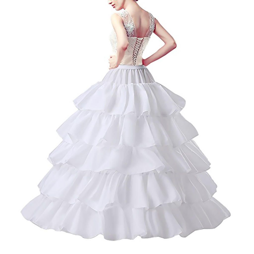 Women Girls Dress 4-Hoop Crinoline Petticoat Children Gown Underskirt