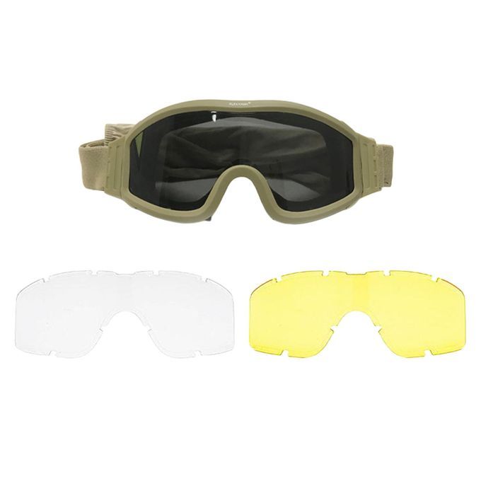Glasses Interchangeable Lens Anti UV For Sport Combat Khaki