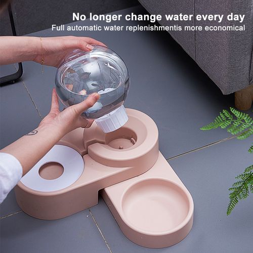 1.8L Bubble Dog Cat Pet Bowls Food Automatic Feeder Fou Blue