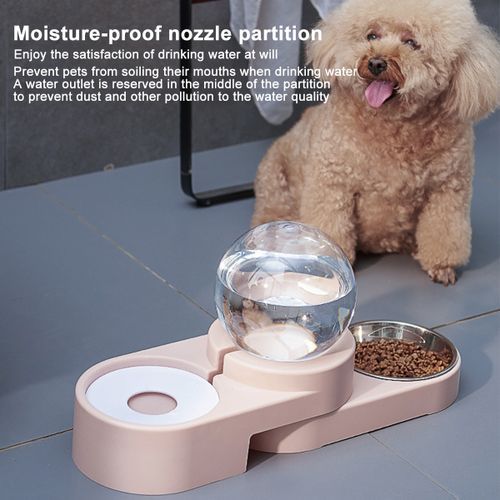 1.8L Bubble Dog Cat Pet Bowls Food Automatic Feeder Fou Blue