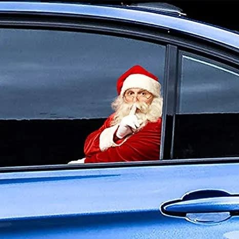Window Graphics  Car Stickers - Christmas Santa Claus Car Decals Waterproof Stickers