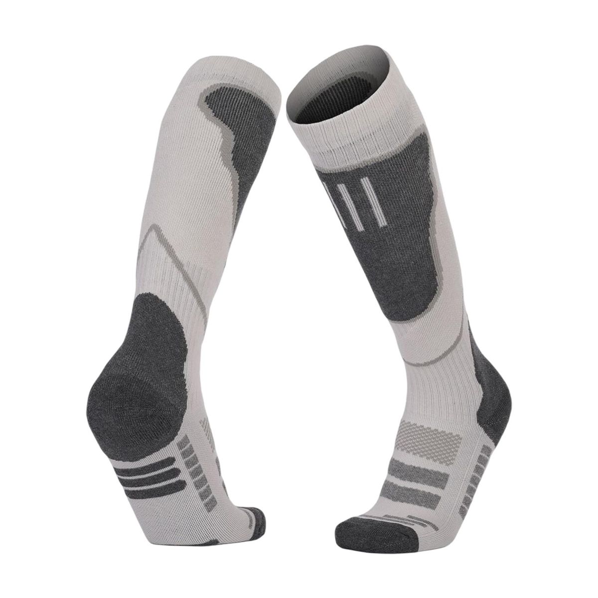 1 Pair Snowboarding Socks Thermal Climbing Hiking Stockings White Grey