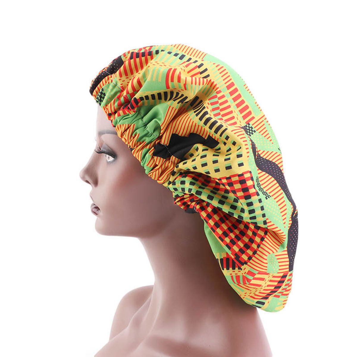 Satin Lined Bonnets Women African Pattern Print Fabric For