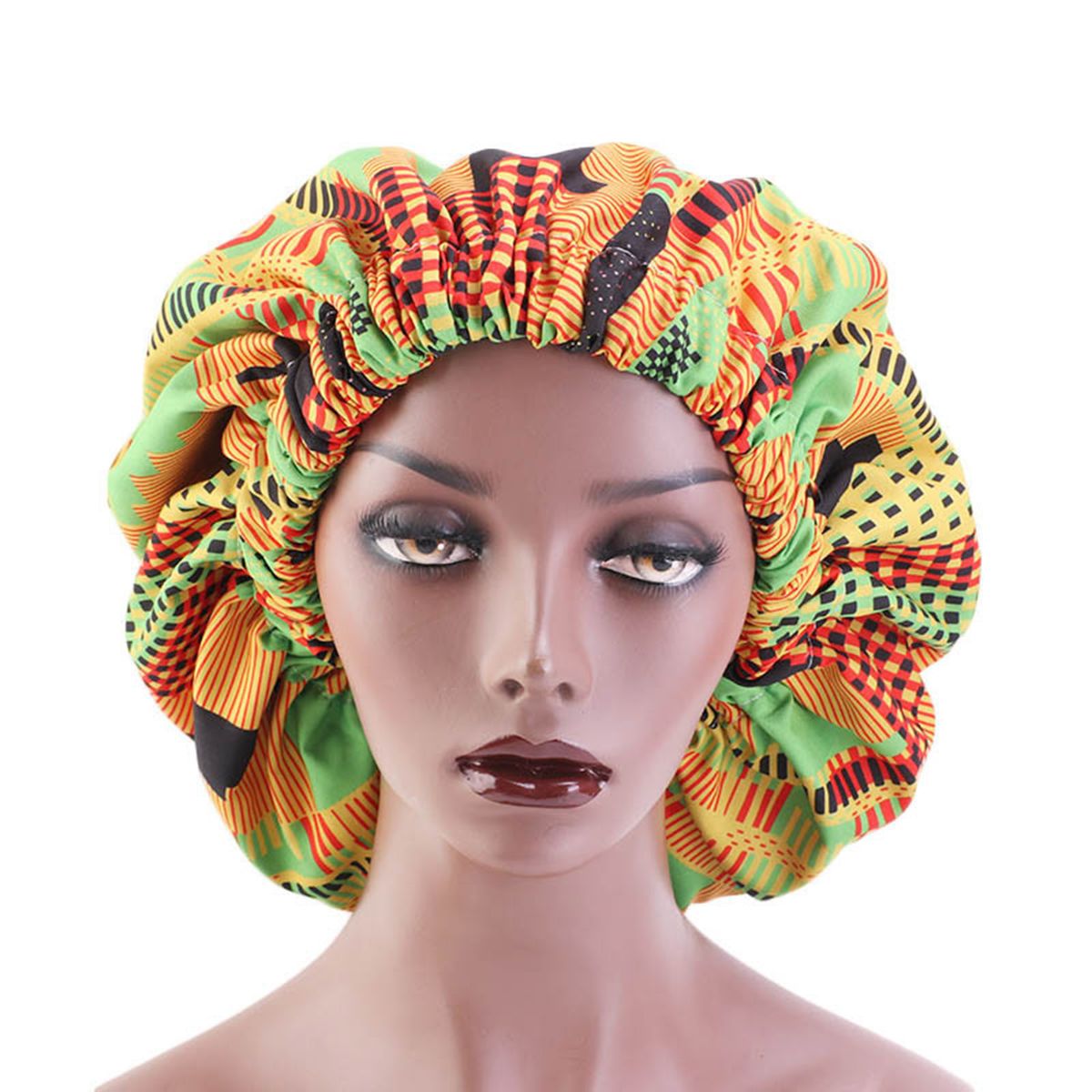 Satin Lined Bonnets Women African Pattern Print Fabric For