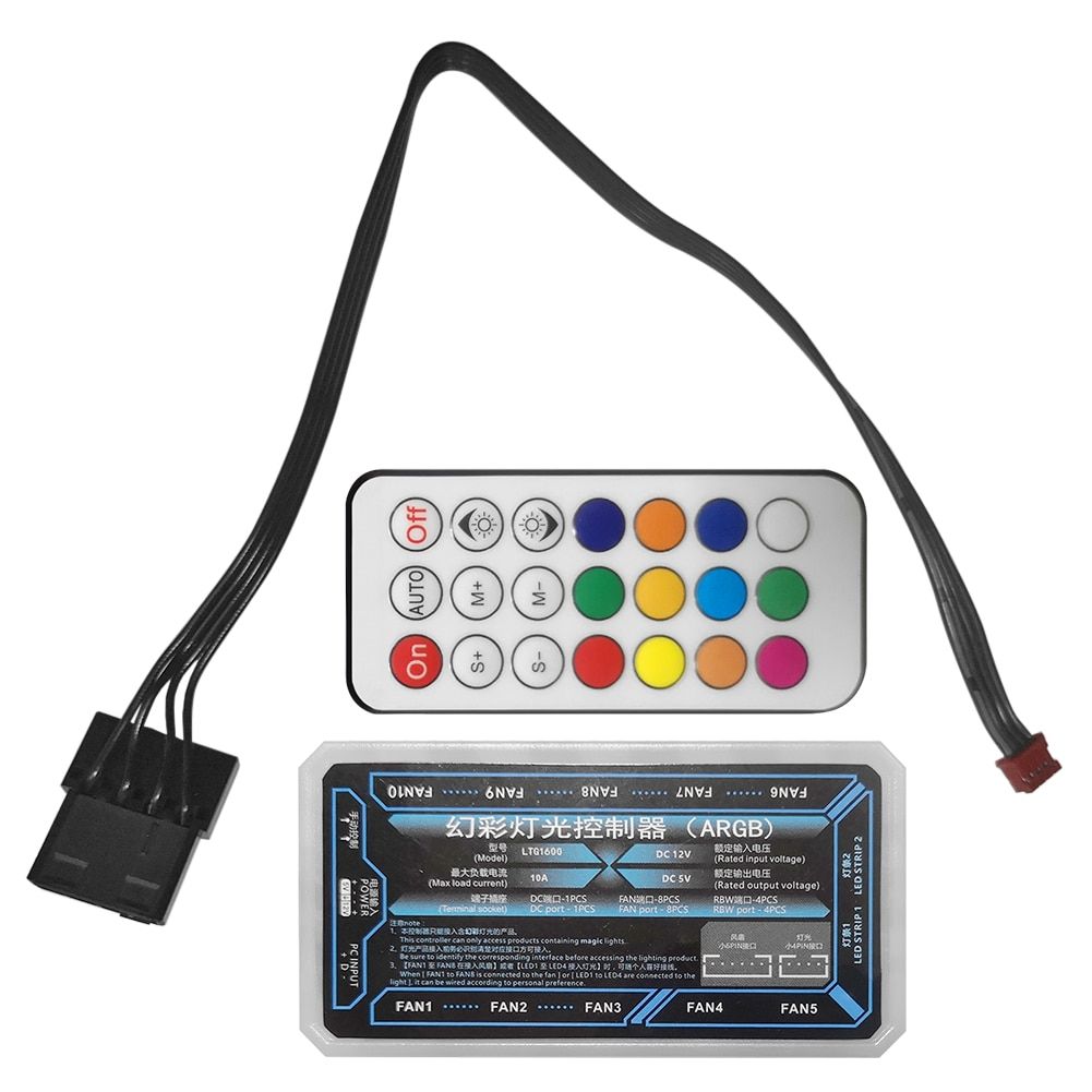 1 To 8 Hub Dc 12v 5a Rgb Controller 6pin Cooling Fan Fan