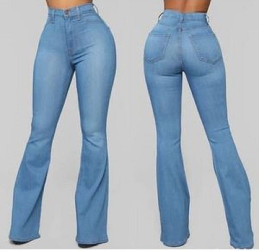 Stock Ladies High Waist Skinny Palazzo Jean- Blue