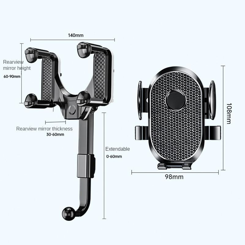 360° Rotatable Retractable Car Phone Holder Rearview Mirror Universal Auto GPS Navigation Bracket Adjustable Cell Phone Support MEI