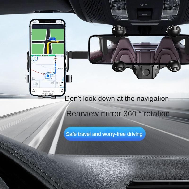 360° Rotatable Retractable Car Phone Holder Rearview Mirror Universal Auto GPS Navigation Bracket Adjustable Cell Phone Support MEI