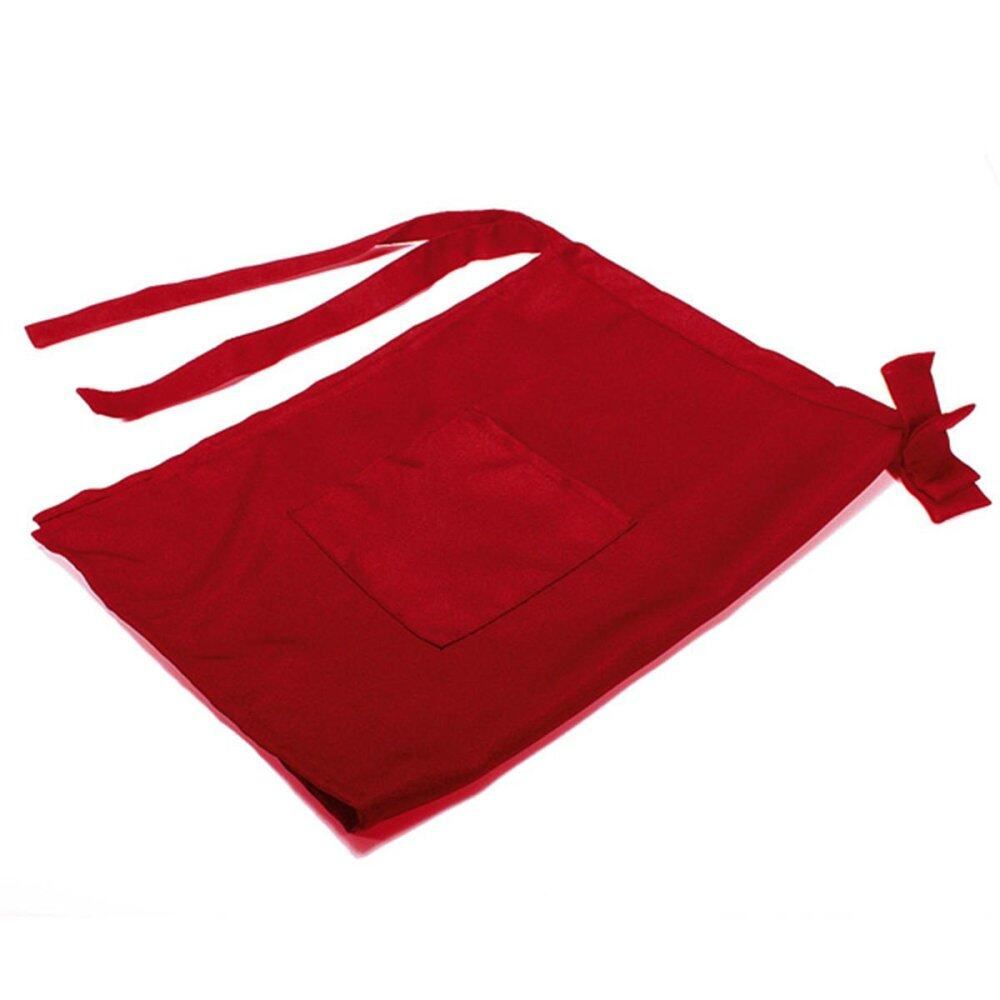 Bow Waist Front Pocket Cooking Chef Waiter Restaurant Kitchen Craft Bib Apron Red (red)