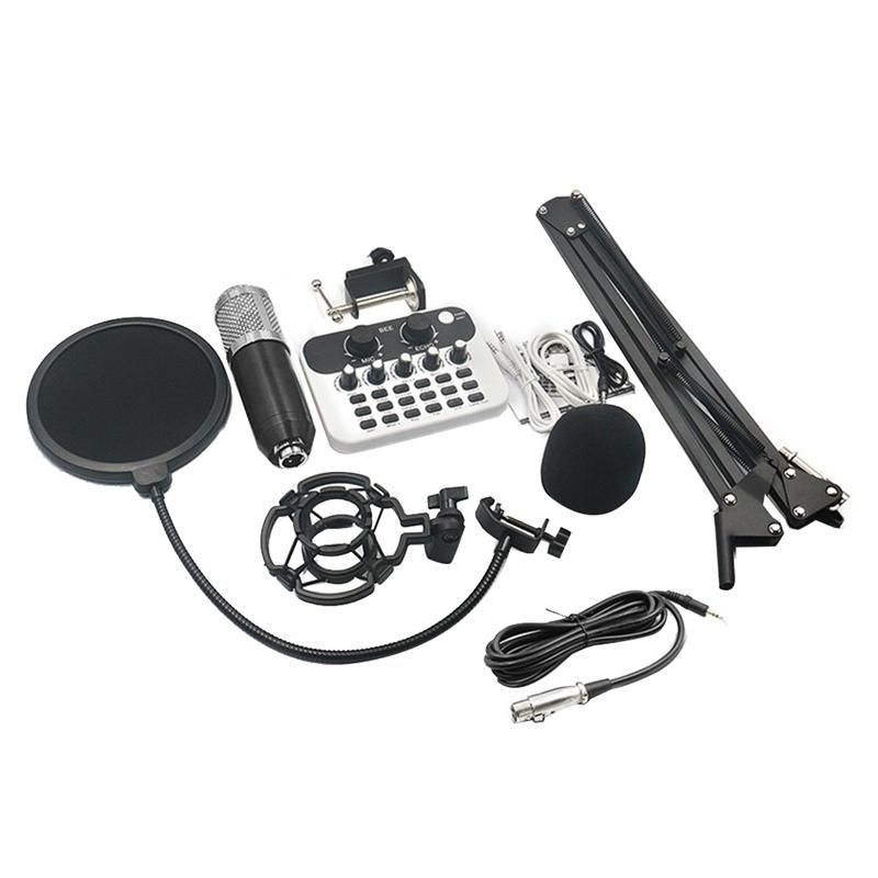 V8 Live Sound Card Audio Interface Mixer with Microphone