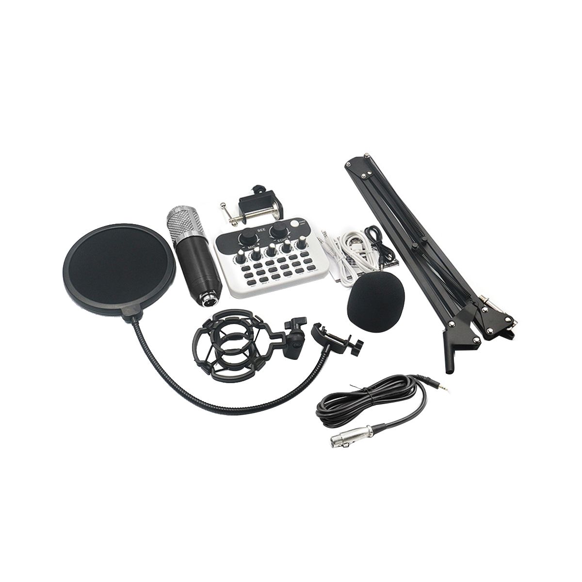 V8 Live Sound Card Audio Interface Mixer with Microphone