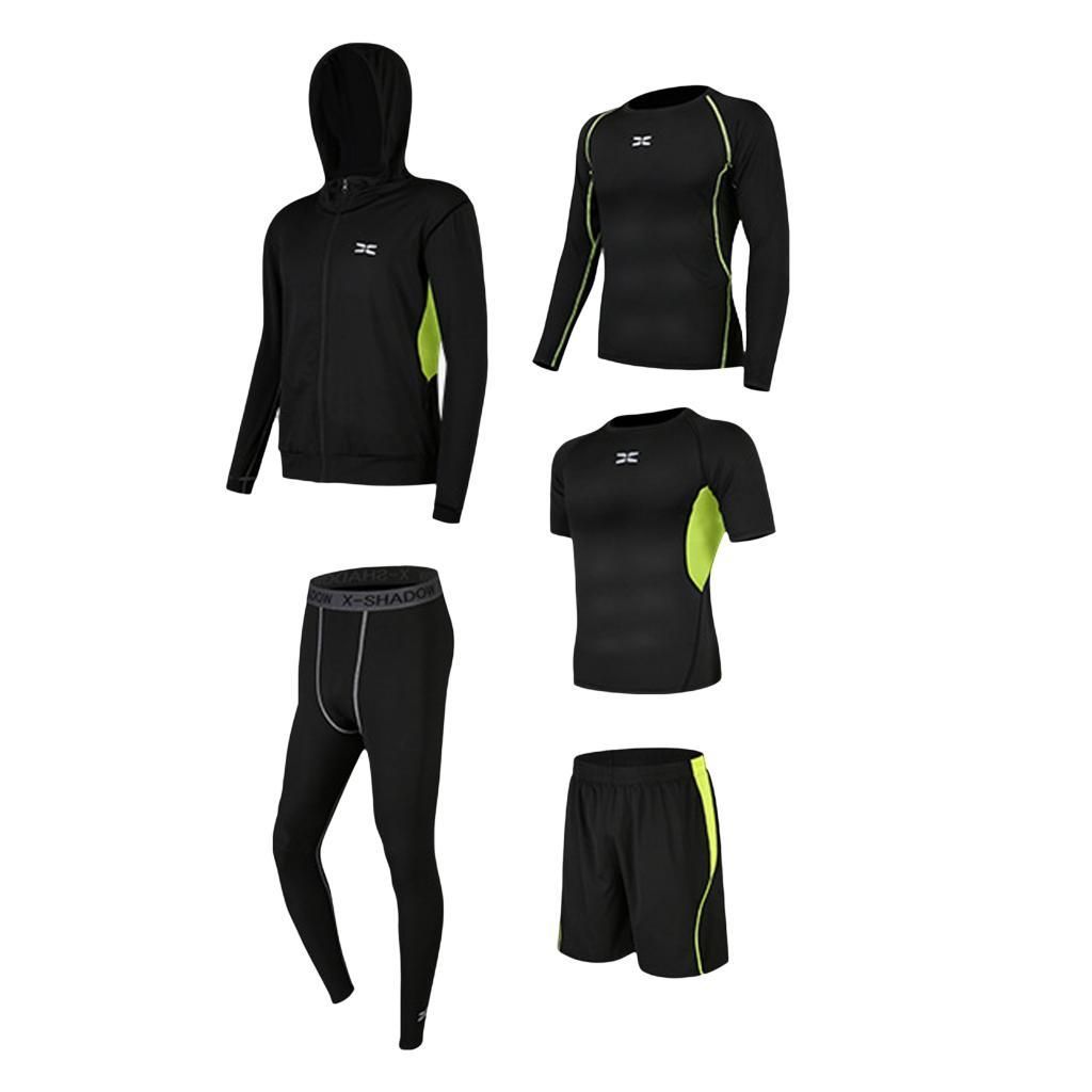 Mens Tracksuit Compression Pants Basketball Jogging Sportswear Green M