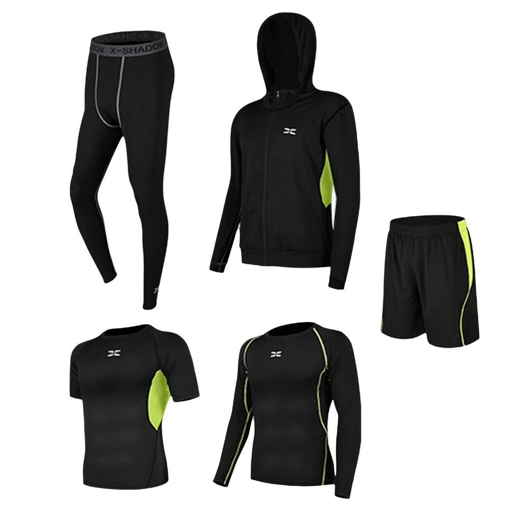 Mens Tracksuit Compression Pants Basketball Jogging Sportswear Green M