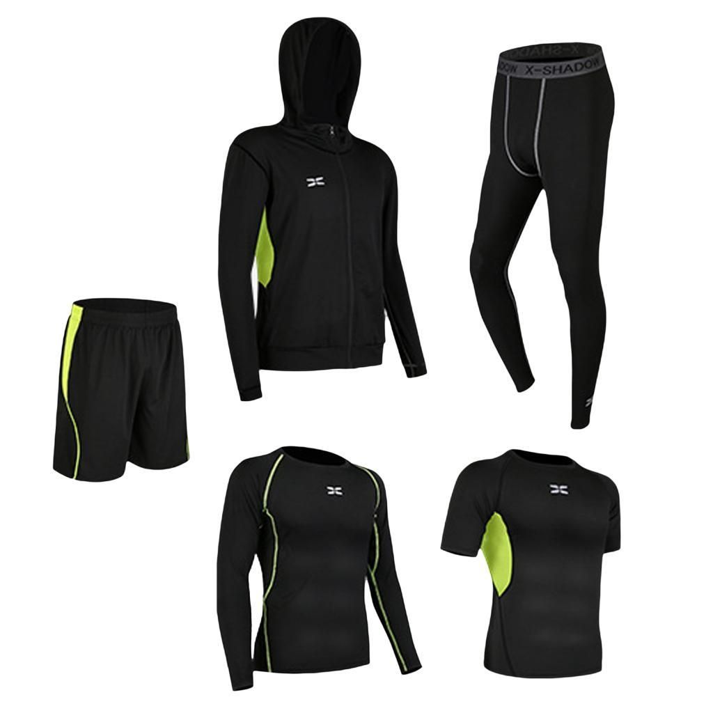 Mens Tracksuit Compression Pants Basketball Jogging Sportswear Green M