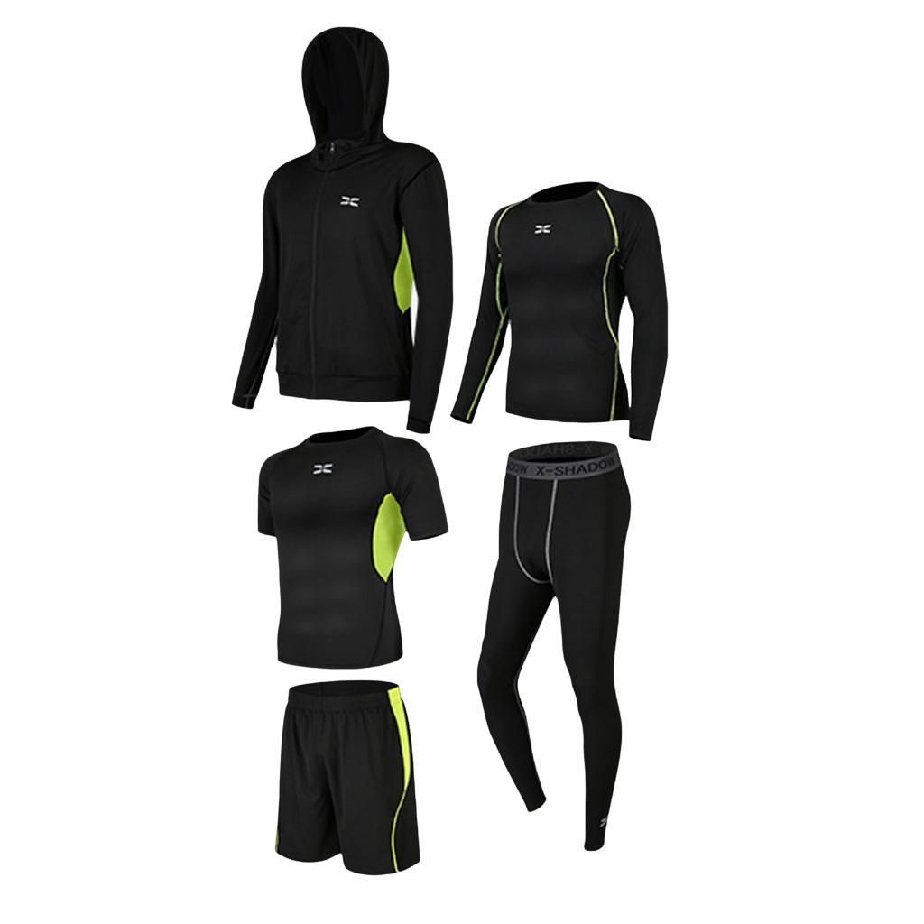 Mens Tracksuit Compression Pants Basketball Jogging Sportswear Green M