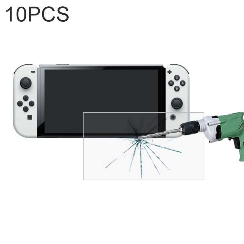 10 PCS Glass Film For Nintendo Switch OLED