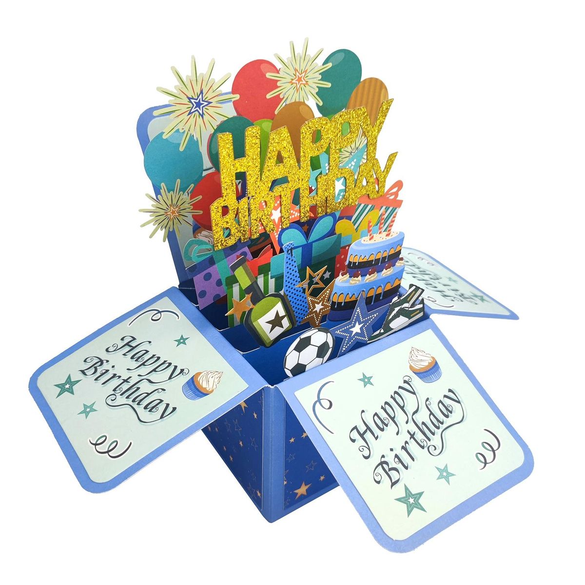 Handmade Greeting Card 3d Surprise Greeting Card Handmade Diy Birthday Blue