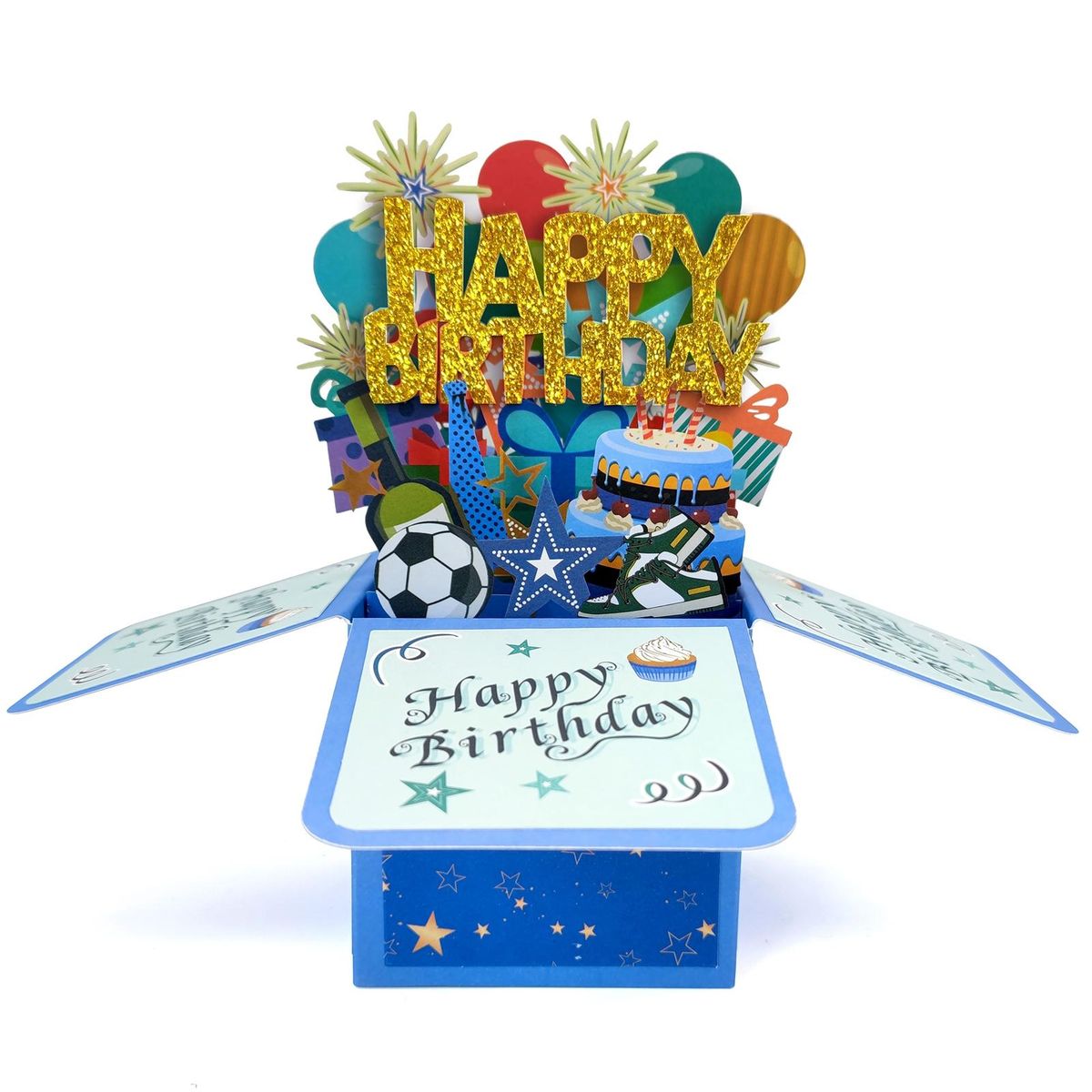 Handmade Greeting Card 3d Surprise Greeting Card Handmade Diy Birthday Blue