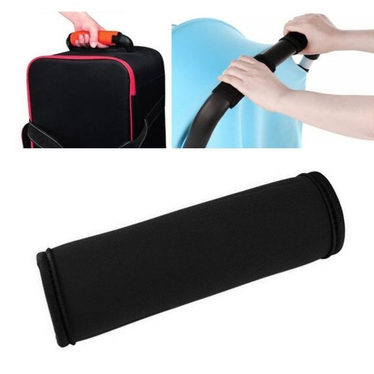 2 PCS Comfortable Neoprene Luggage Handle Wrap Grip Baby Universal Stroller Grip Protective Cover For Travel Bag Luggage Suitcase Universal Black