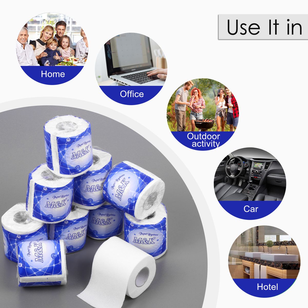 10rolls Soft Toilet Roll Paper Tissue 3layer Household