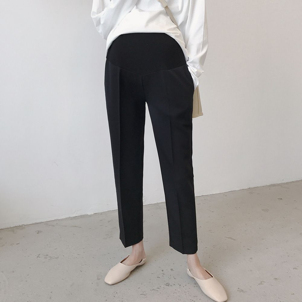 Autumn Pregnant Women Casual Nine Pants Elastic High Waist Trousers Pregnancy